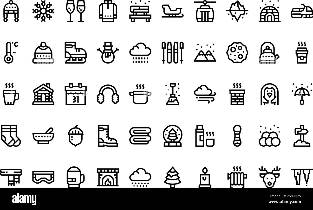 Collection d'icônes vectorielles de haute qualité avec contour modifiable. Idéal pour les projets professionnels et créatifs. Illustration de Vecteur