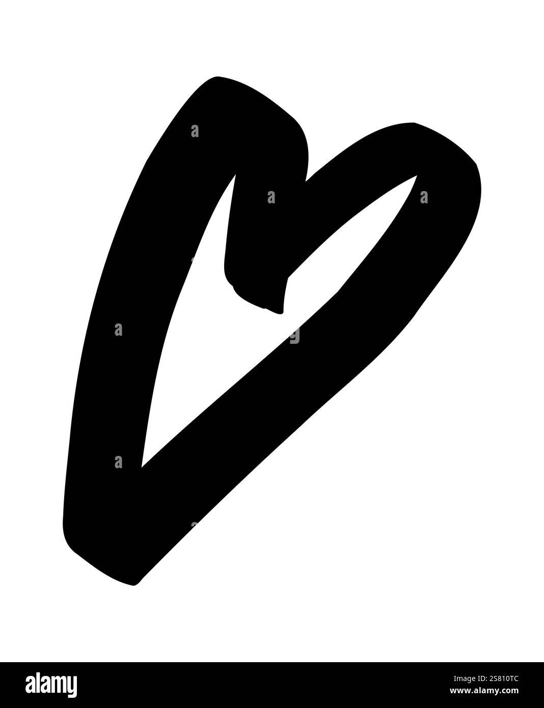 Simple Doodle Heart. Cœur dessiné à la main isolé sur fond blanc. Symbole Saint-Valentin. Illustration vectorielle. Illustration de Vecteur