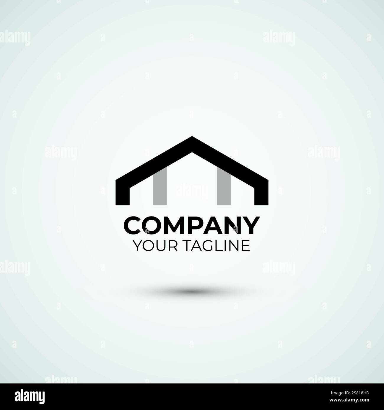 Modèle de conception de logo d'entrepôt simple Illustration de Vecteur