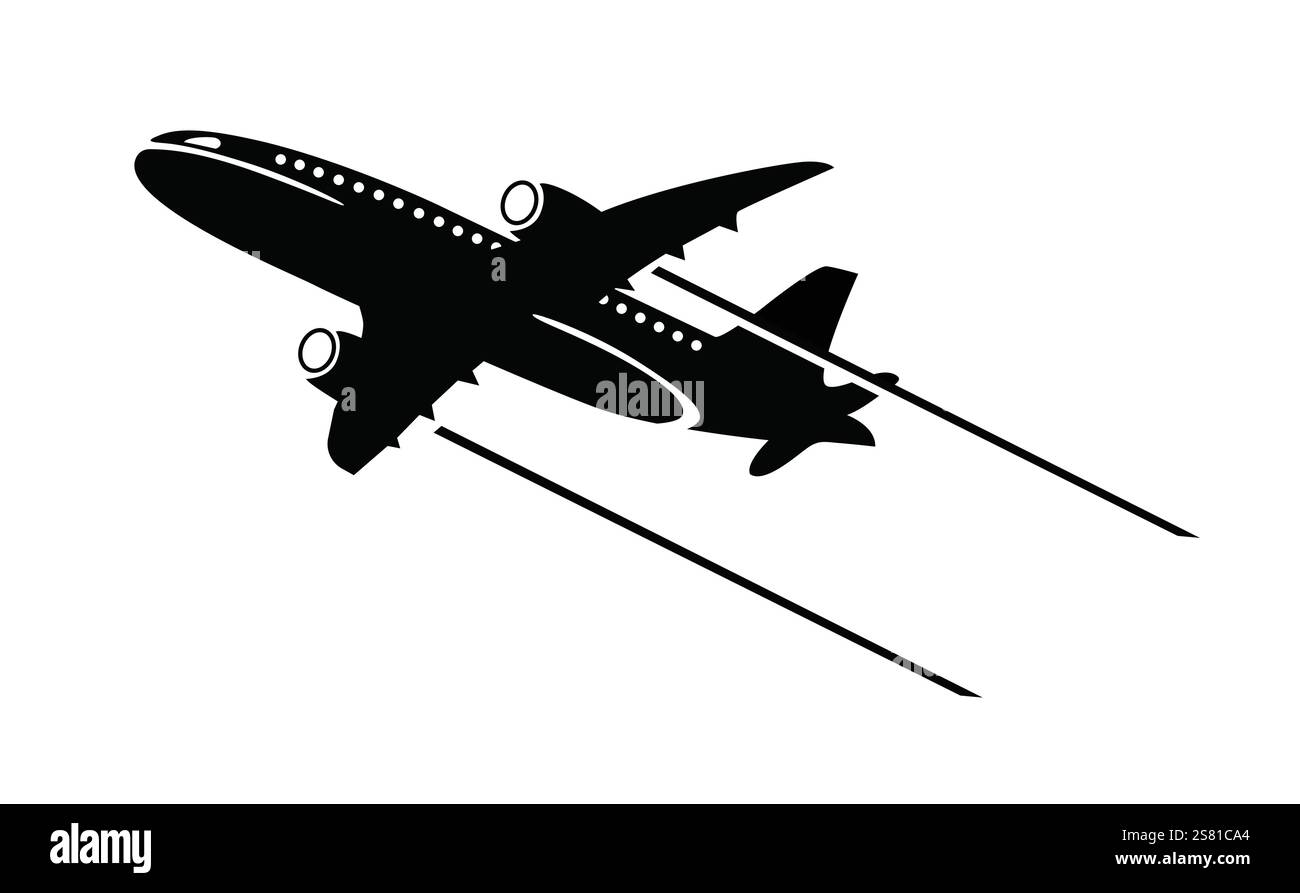 Icône d'un avion sur un fond blanc Illustration de Vecteur