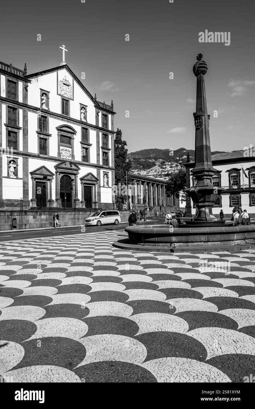 Église Saint Jean l'évangéliste (Igreja de São João Evangelista) du Collège des Jésuites de la place municipale (Praça do Município), Funchal, Madère Banque D'Images