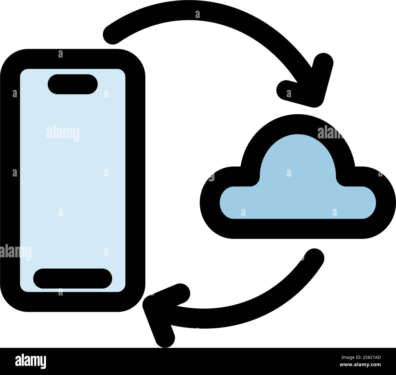 Symbole du cloud computing - icône du cloud computing, de l'infrastructure cloud, de la technologie et du réseau. Illustration de Vecteur