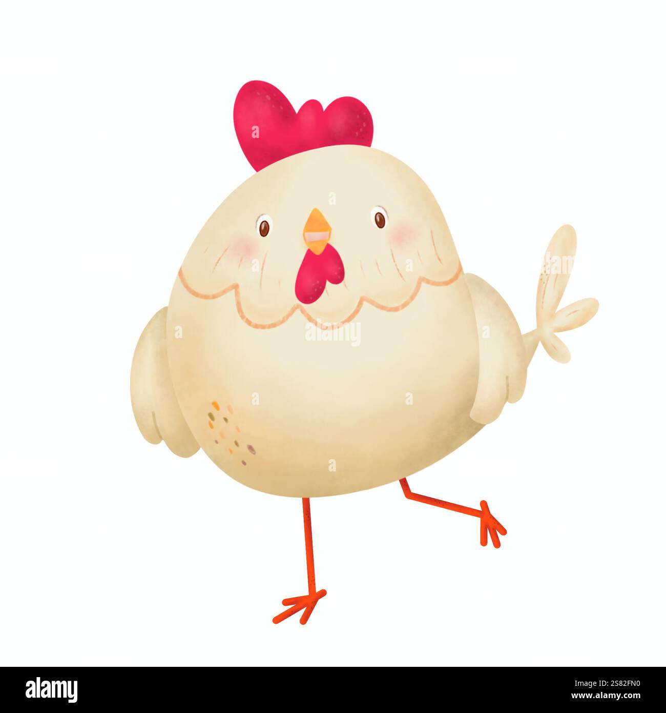 illustration de geste de coq. Un dessin animé Fat Rooster isolé des éléments de conception. clipart production de viande de poulet, élevage d'oiseaux. tirages numériques de dessin d'élevage Banque D'Images