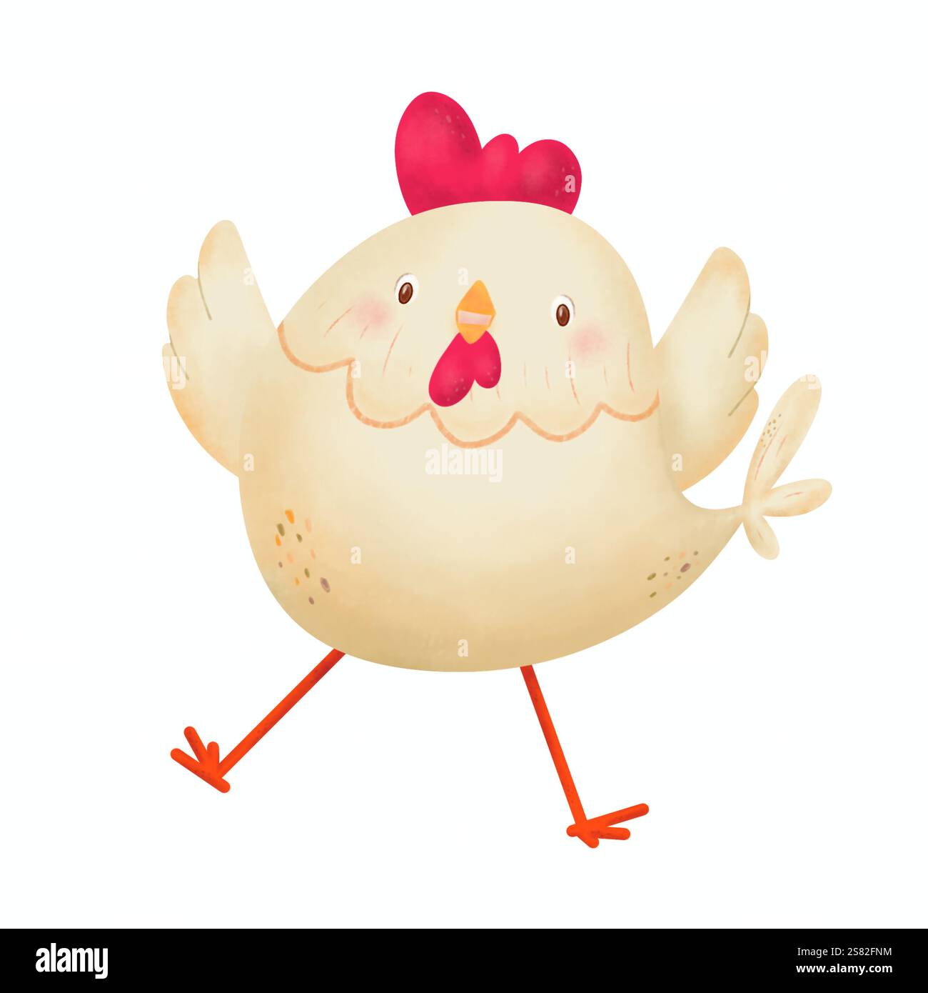 illustration de geste de coq. Un dessin animé Fat Rooster isolé des éléments de conception. clipart production de viande de poulet, élevage d'oiseaux. tirages numériques de dessin d'élevage Banque D'Images