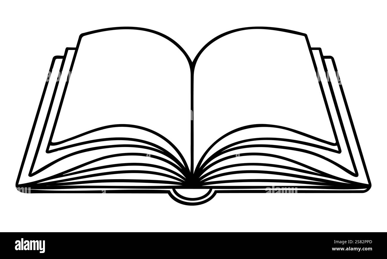 ligne de livre ouvert dessin minimalisme décoratif compris Illustration de Vecteur