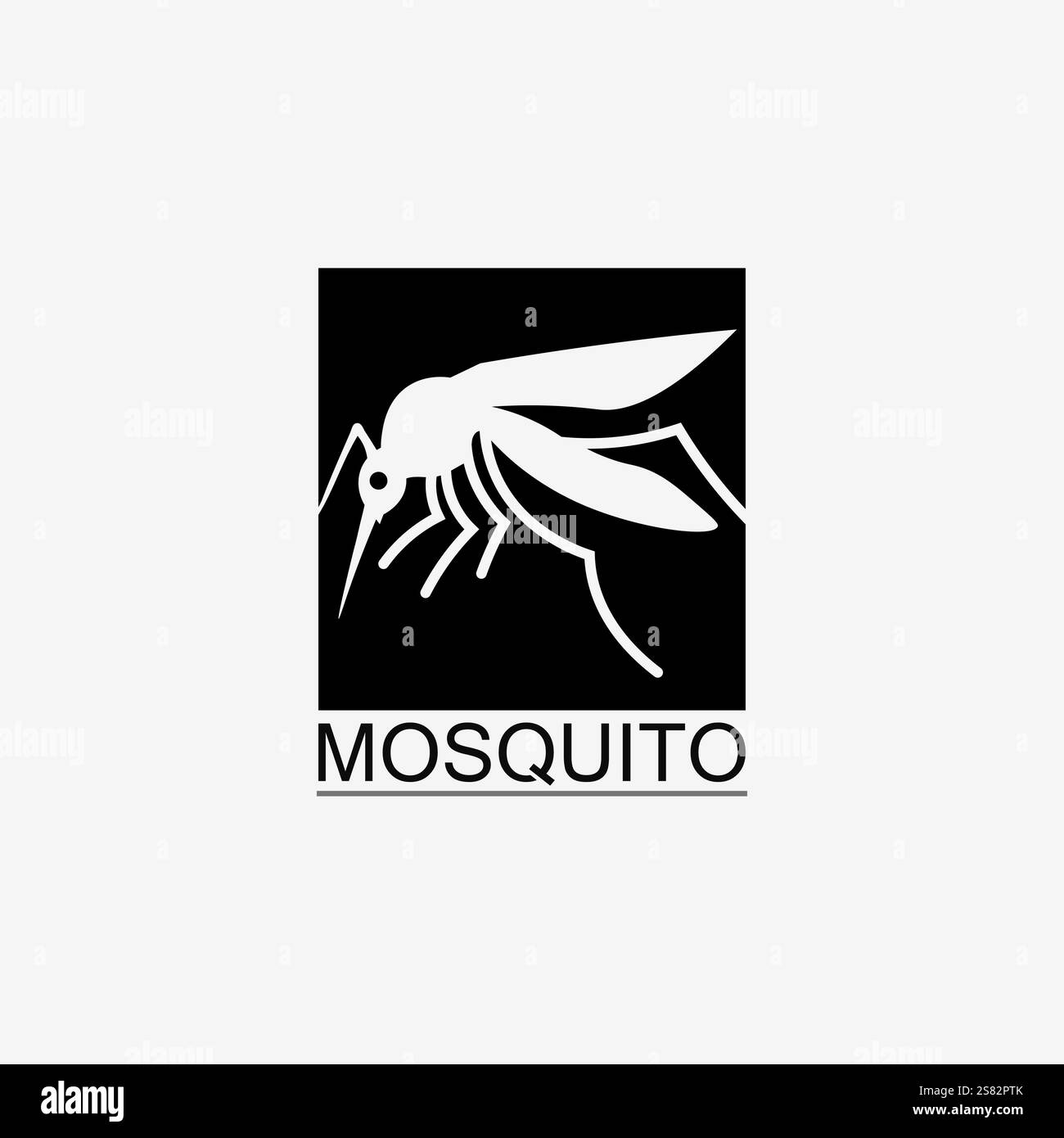 Icône de moustique et logo d'insecte animal illustration graphique de conception Illustration de Vecteur