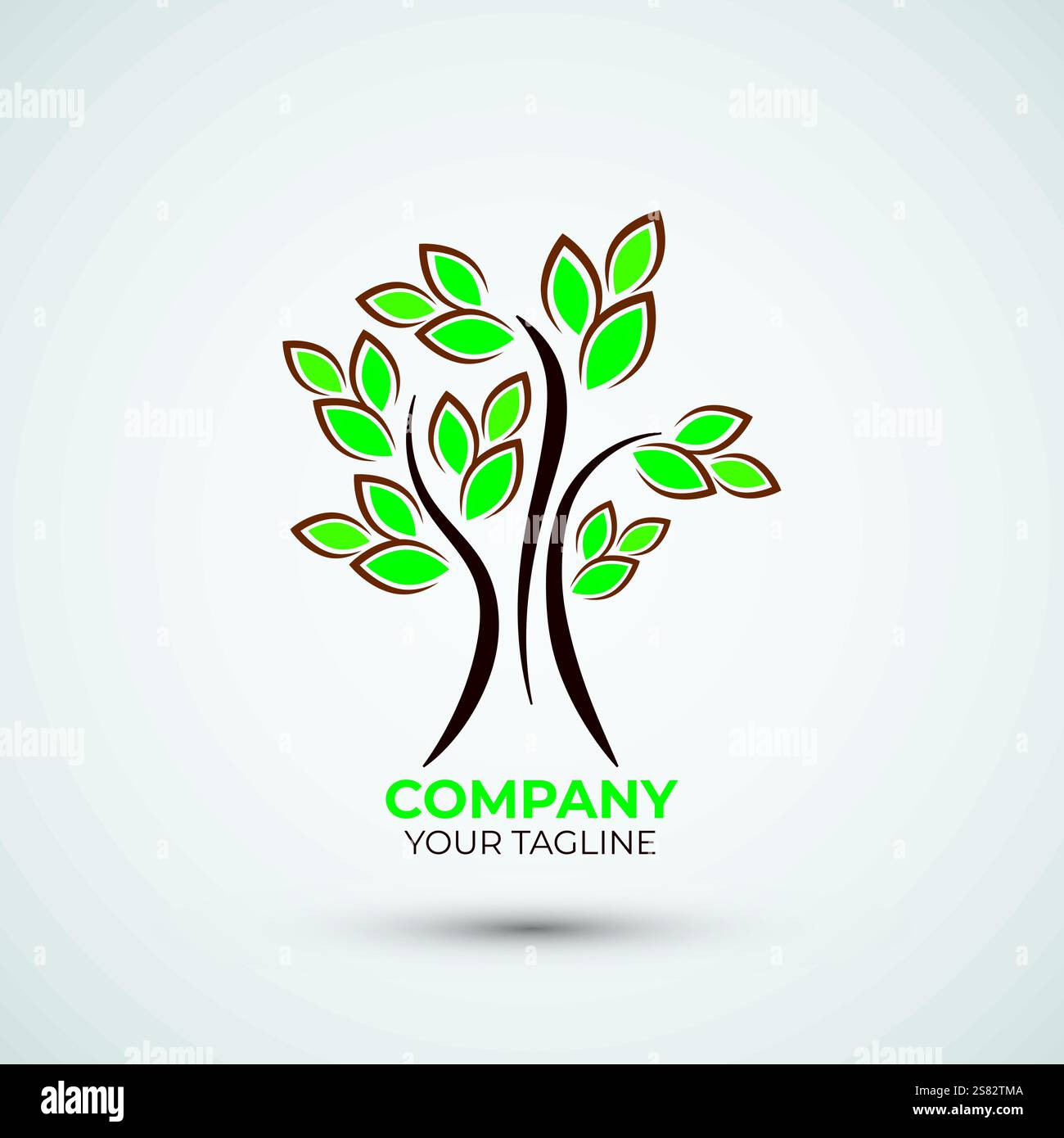 Modèle de conception de logo d'arbre créatif et unique Illustration de Vecteur