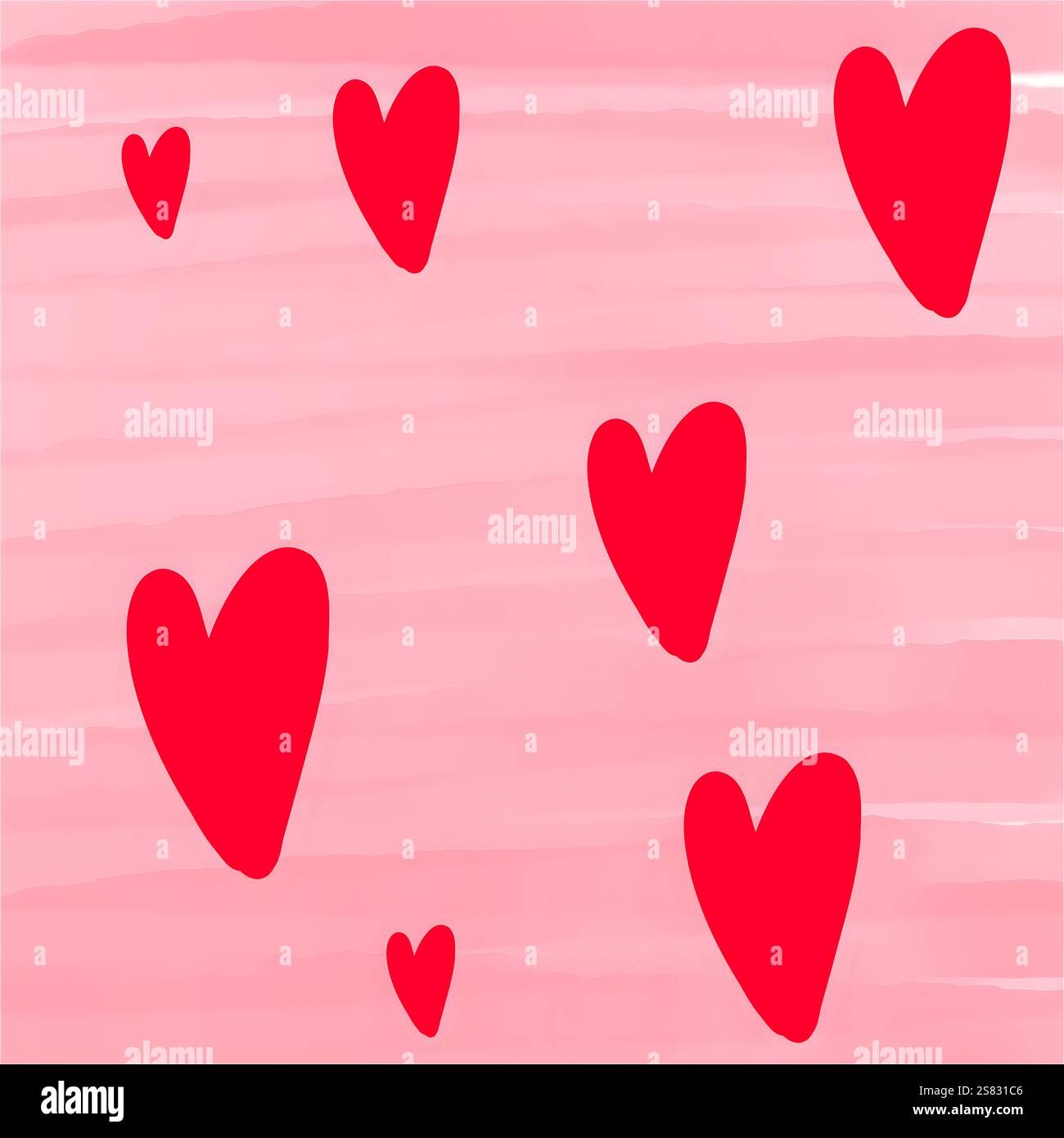 Simple fond d'illustration de modèle sans couture avec des coeurs rouges Banque D'Images
