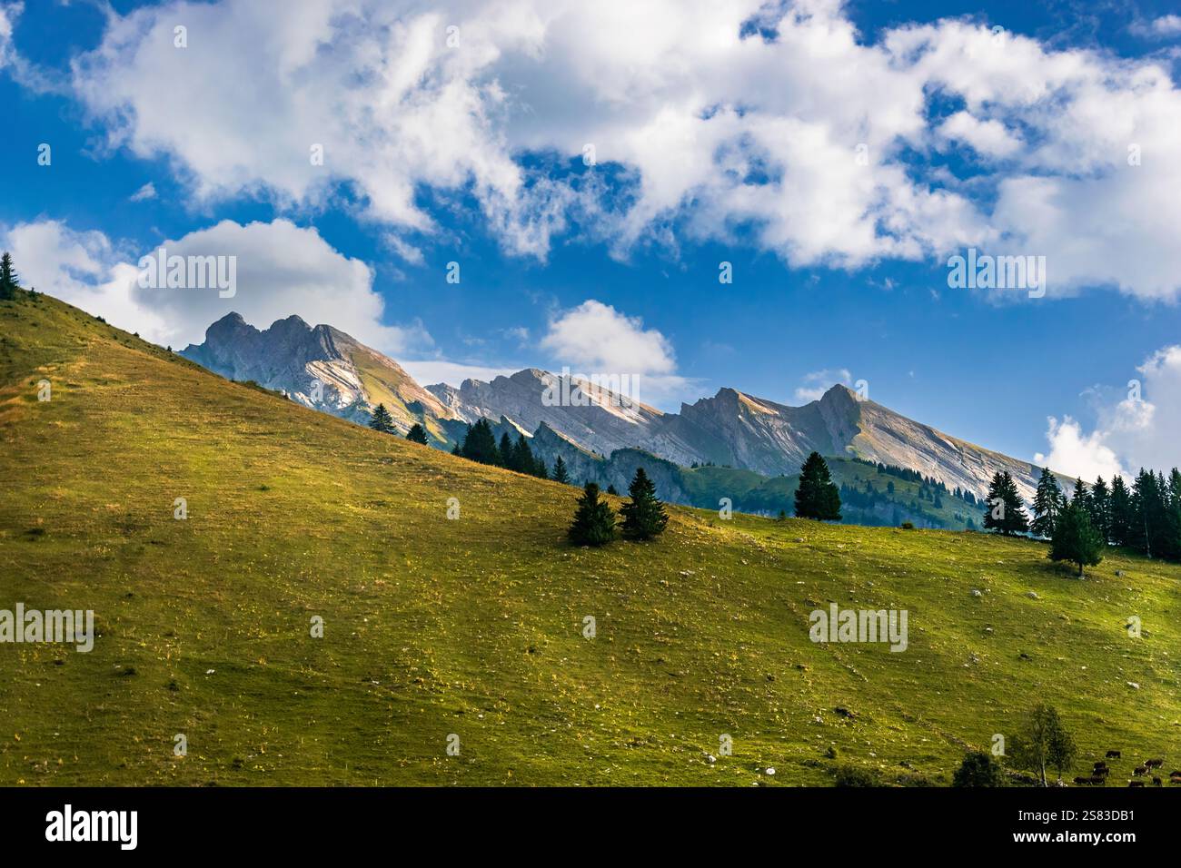Une vue pittoresque sur la chaîne de montagnes de la Cluzas Banque D'Images