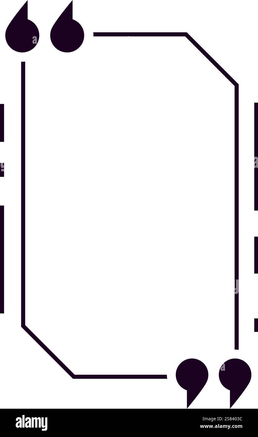 Les guillemets noirs encadrent un espace vide, invitant les spectateurs à ajouter leur propre texte ou message, créant une déclaration personnalisée et percutante Illustration de Vecteur