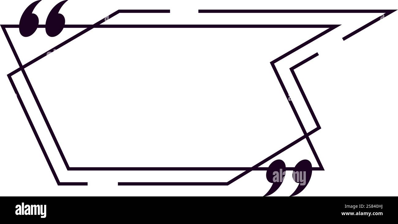 Le cadre géométrique de citation avec des lignes et des guillemets forme un design moderne pour les témoignages, les critiques ou les messages de médias sociaux, avec un propre et Illustration de Vecteur