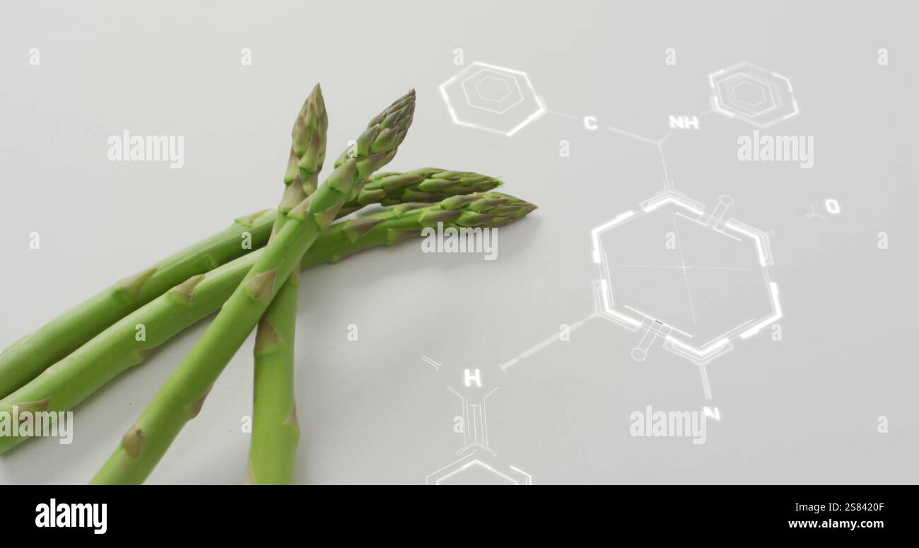 Image de formule chimique sur asperges Banque D'Images