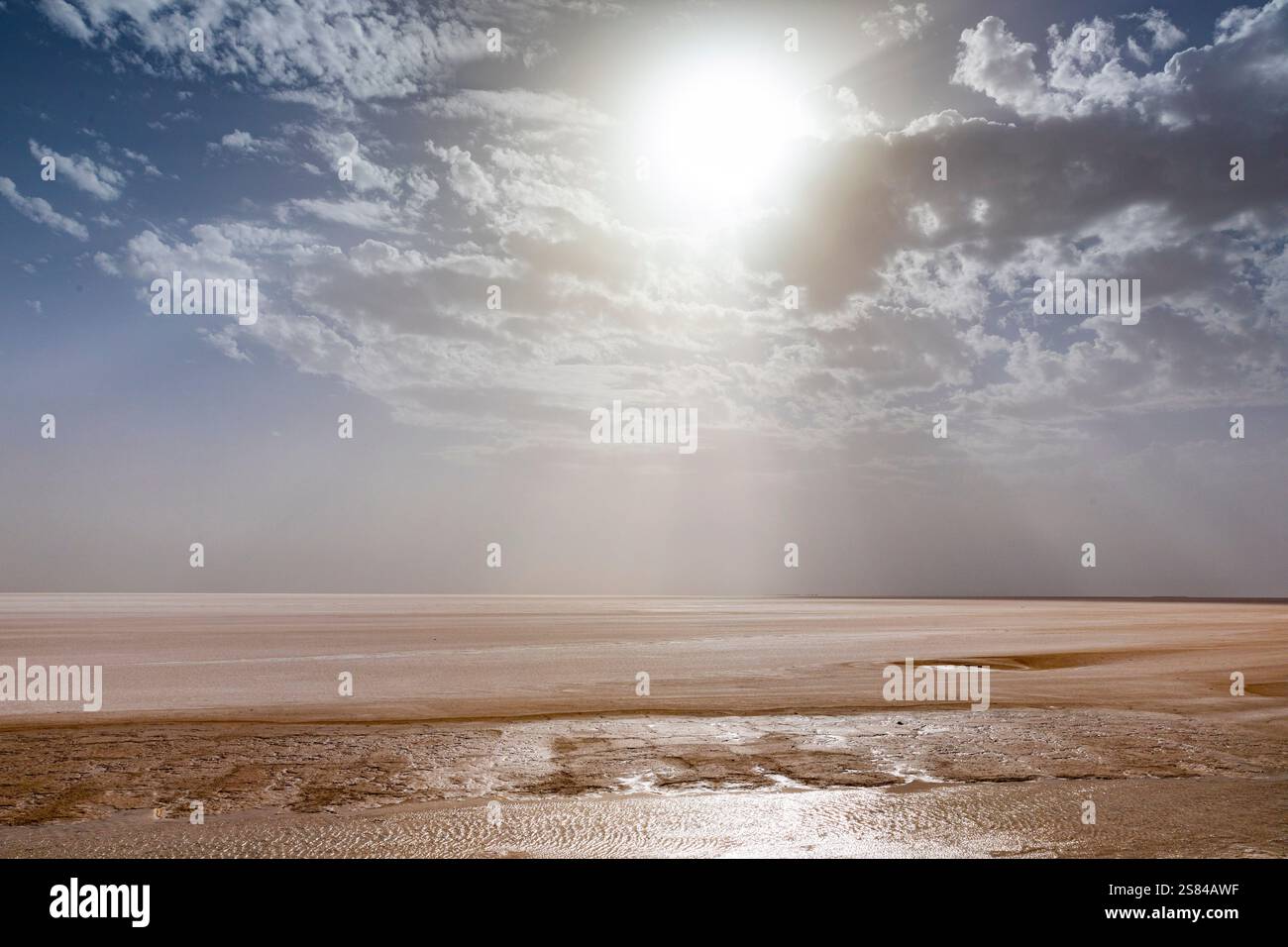 Salines dans l'ouest de la Tunisie Banque D'Images