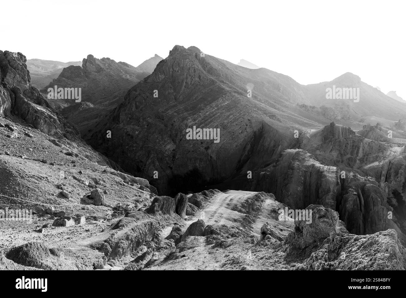 Montagnes, collines, crêtes, falaises, en Tunisie Banque D'Images