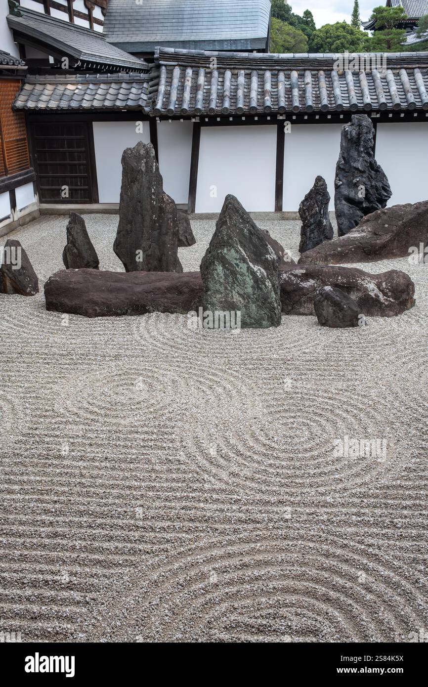 Jardin Zen Hojo au temple Tofukuji Kyoto Japon Banque D'Images