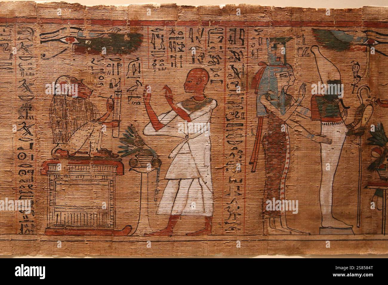 Livre des morts d'Aaner. Cyperus papyrus. Osiris, Isis, prêtre, Thoth. Troisième période intermédiaire. 21e dynastie (1076-943 av. J.-C.). Thèbes. Banque D'Images