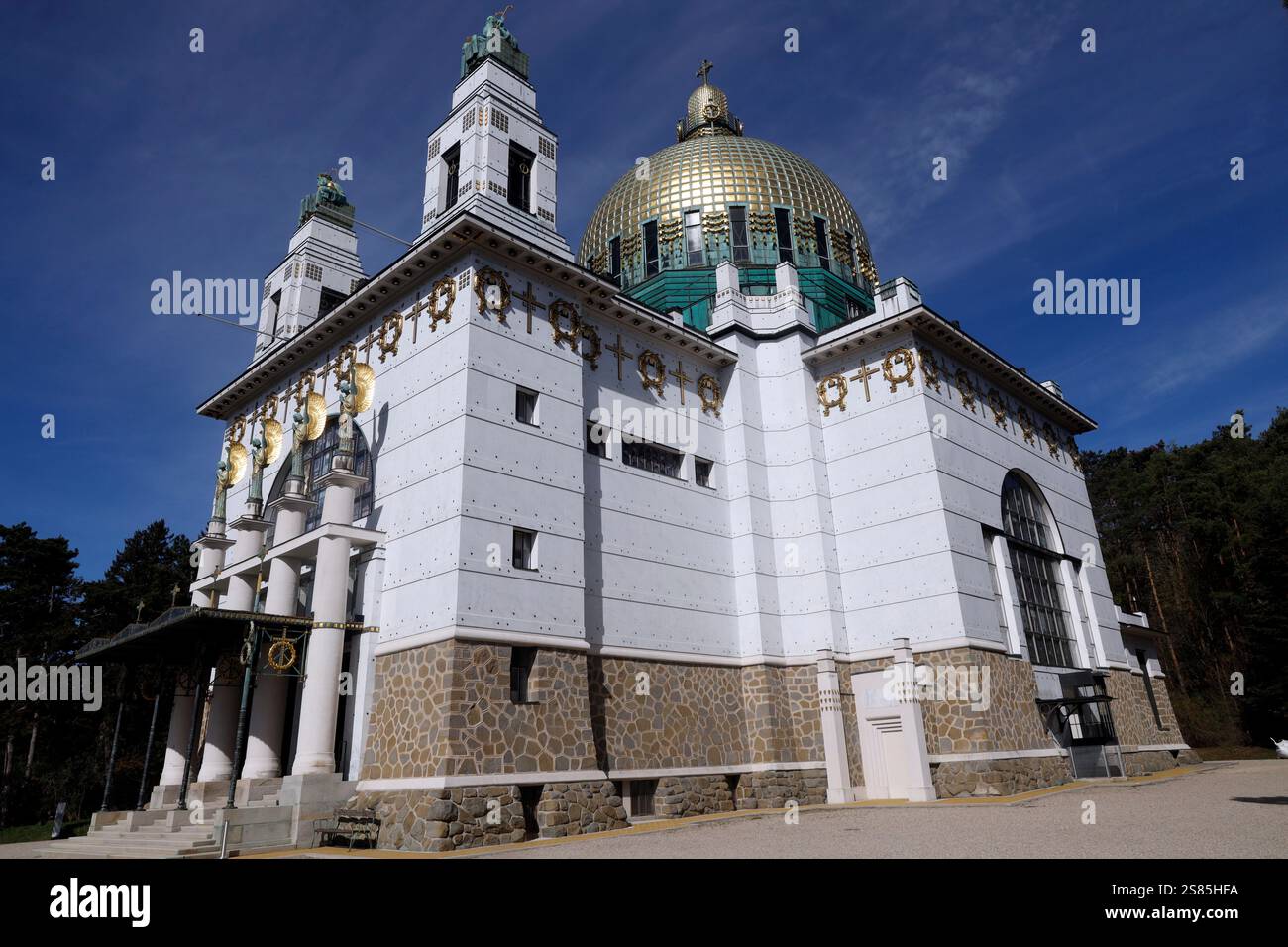 L'église de Léopold, chef-d'œuvre architectural d'Otto Wagner dans le style Art Nouveau viennois, Vienne. Autriche Banque D'Images