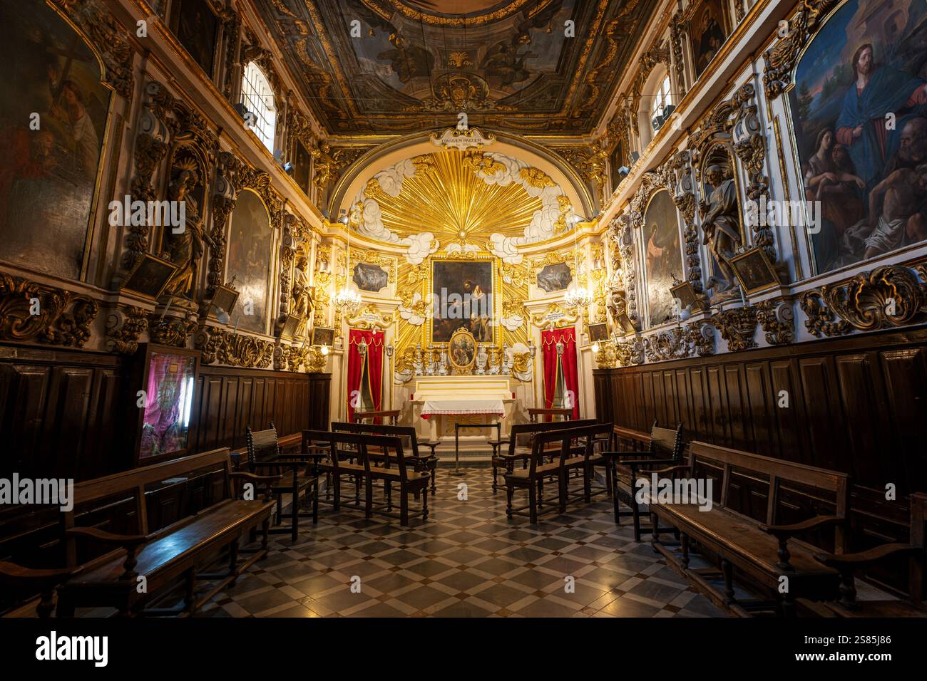 Basilique notre-Dame de Safe Haven et équipée Dominic, la Valette, Malte Banque D'Images