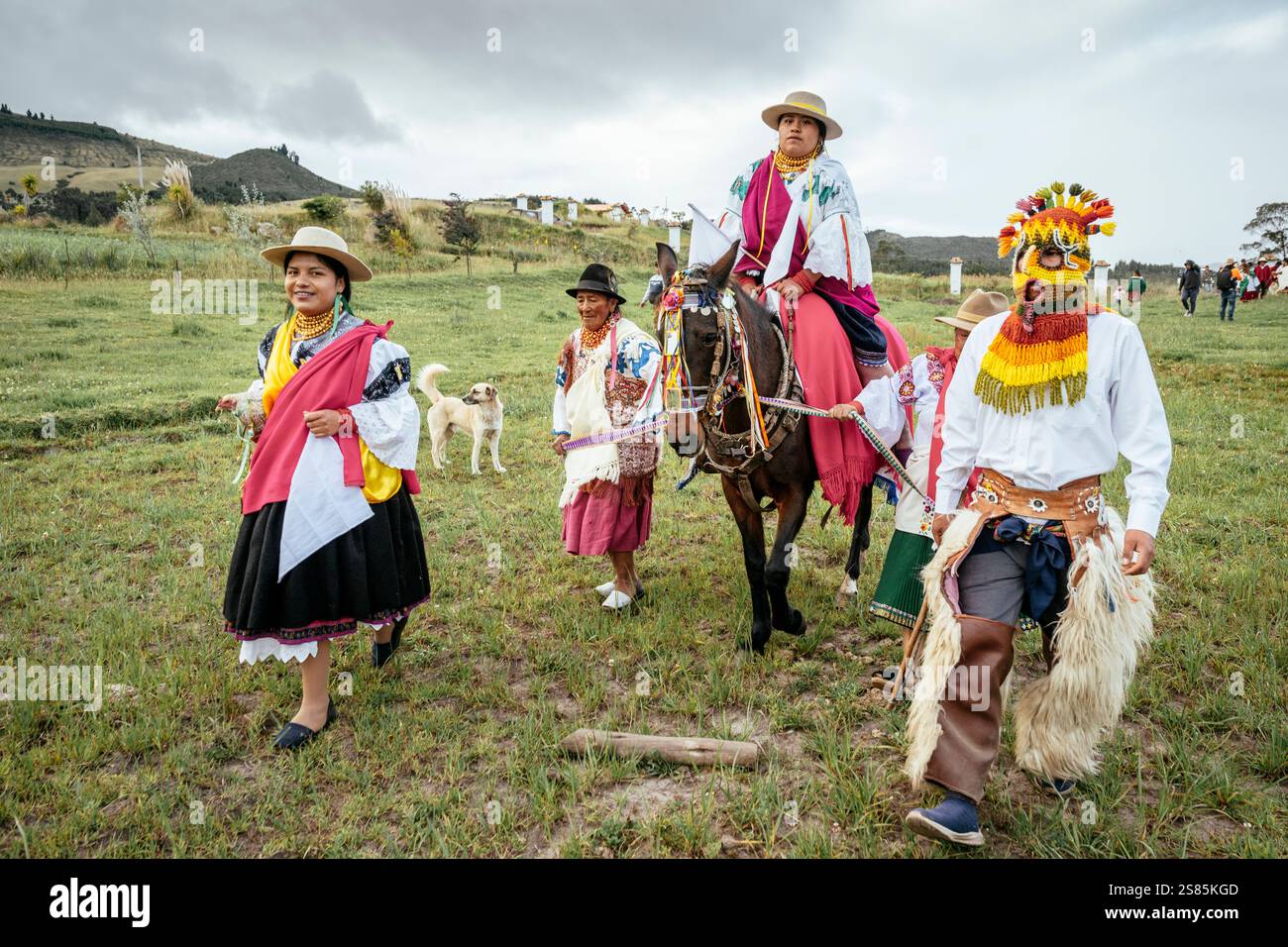 Fête de la lumière (festival Inti Raymi) Communauté Cochas, Angochagua Parochia, province d'Imbabura, Équateur Banque D'Images