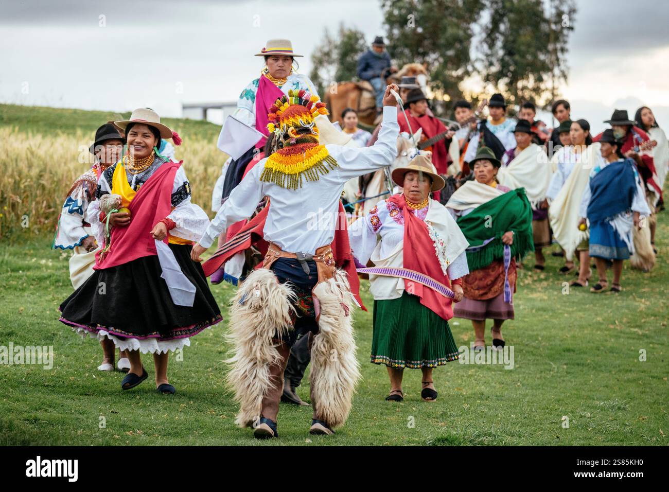 Fête de la lumière (festival Inti Raymi) Communauté Cochas, Angochagua Parochia, province d'Imbabura, Équateur Banque D'Images