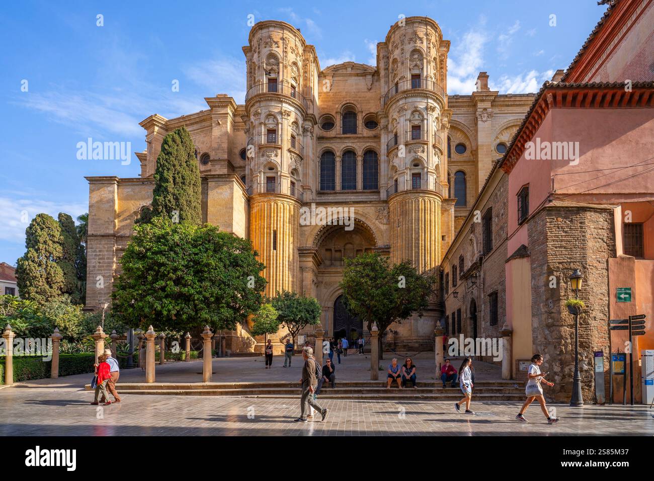 Cathédrale de Malaga, Malaga, Andalousie, Espagne Banque D'Images