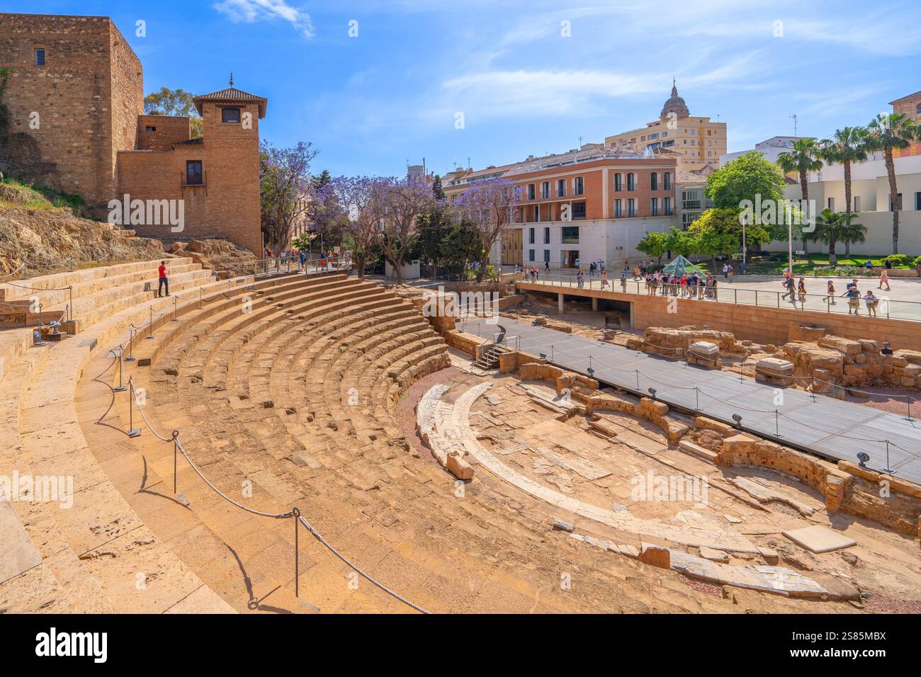Alcazaba, théâtre romain, Malaga, Andalousie, Espagne Banque D'Images