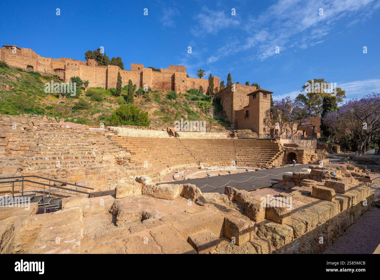 Alcazaba, théâtre romain, Malaga, Andalousie, Espagne Banque D'Images
