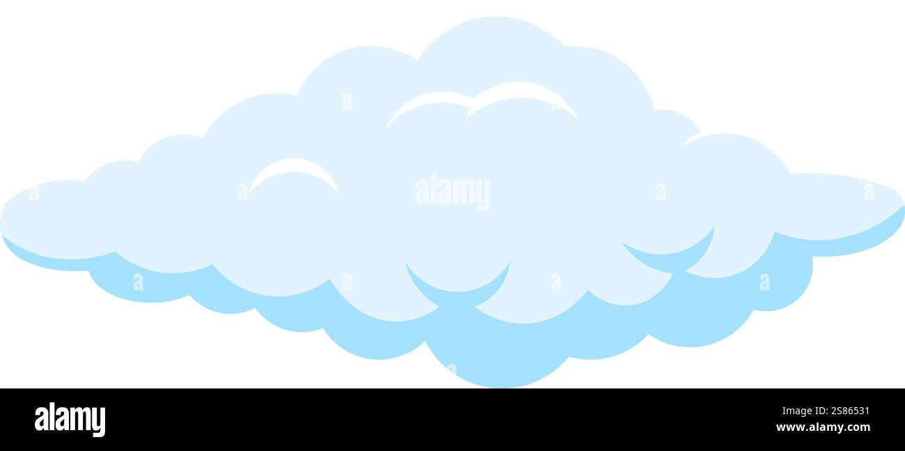 Nuage de bande dessinée flottant dans un ciel bleu serein, évoquant un sentiment de paix, de tranquillité et la beauté de la nature, idéal pour les illustrations d enfants ou Illustration de Vecteur