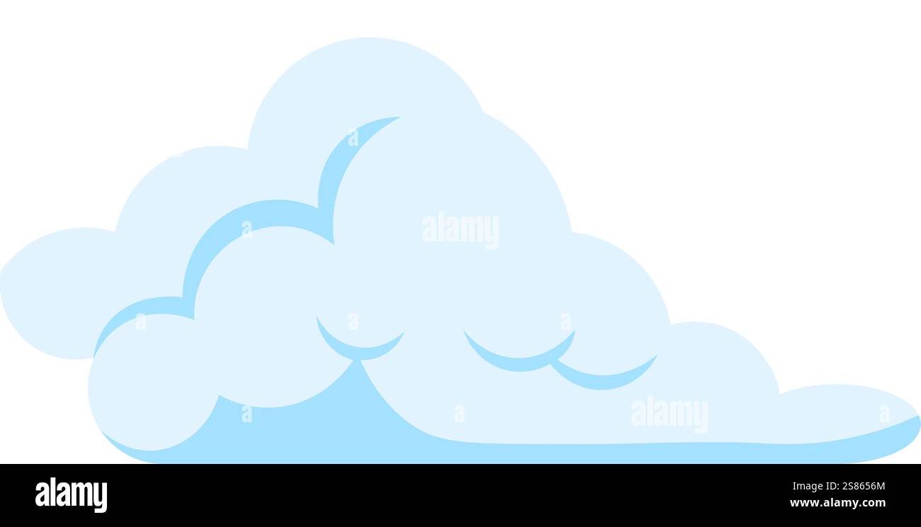 Nuage de dessins animés flottant doucement dans un ciel bleu clair, offrant une représentation charmante du temps, des rêves et de l'imagination, évoquant des sentiments de paix Illustration de Vecteur