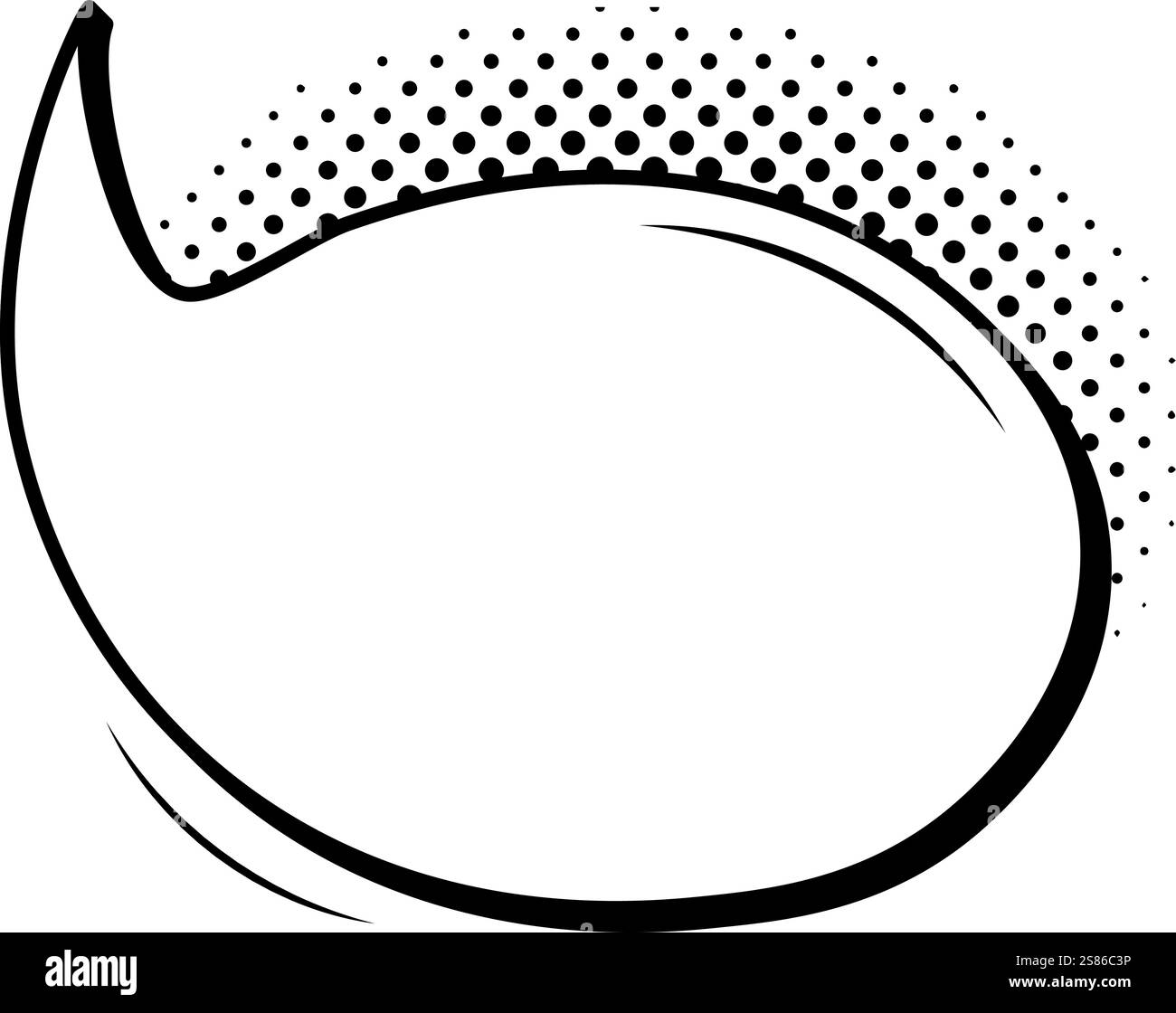 Bulle de discours vide de style comique avec un motif demi-ton est prêt pour le texte personnalisé, parfait pour exprimer des pensées, des idées ou des dialogues dans un plaisir et Illustration de Vecteur