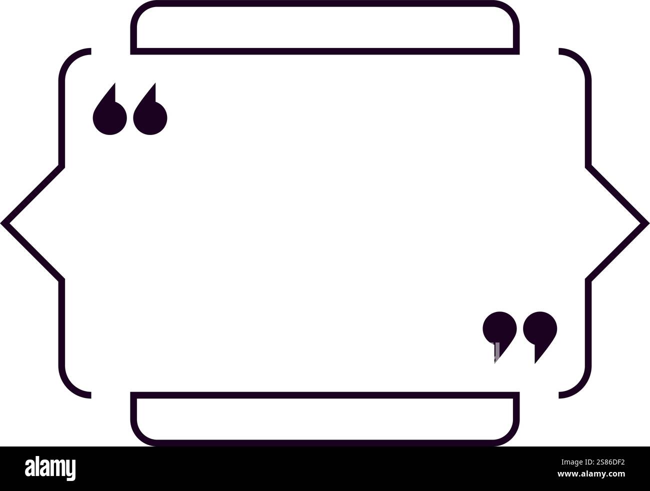 Le cadre de citation avec des guillemets attend d'être rempli de texte, offrant un moyen élégant et élégant de mettre en évidence des mots ou des phrases importants Illustration de Vecteur