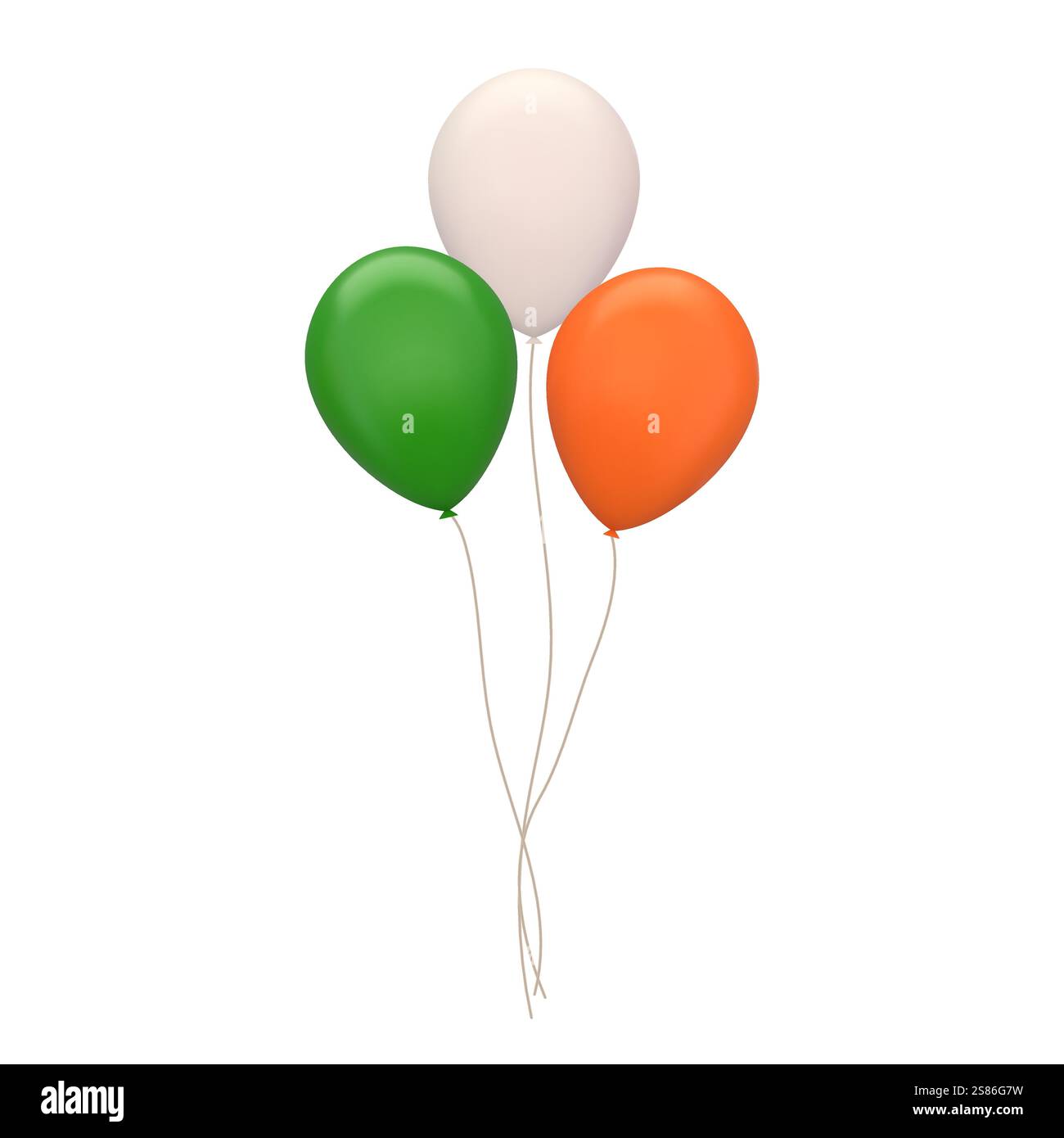 Ensemble de ballons ronds 3D aux couleurs du drapeau irlandais. Vert, blanc, orange. Illustration vectorielle 3D isolée sur blanc. Eléments de design pour Patrick's Da Illustration de Vecteur