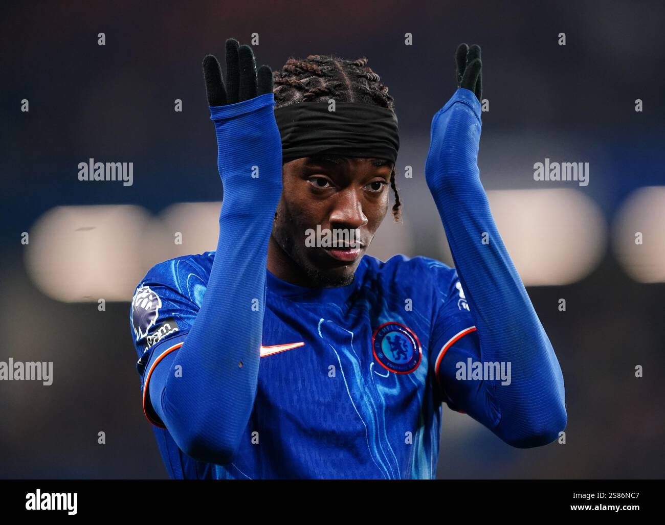 Photo du dossier datée du 20-01-2025 de Noni Madueke, qui s'est excusé auprès de son coéquipier Trevoh Chalobah pour lui avoir refusé un but lors de son retour à Chelsea suite à son prêt au Crystal Palace. Date d'émission : mardi 21 janvier 2025. Banque D'Images
