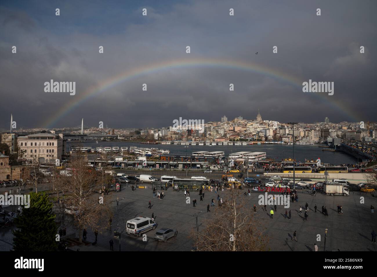 Jour de pluie à Istanbul, Turquie Banque D'Images