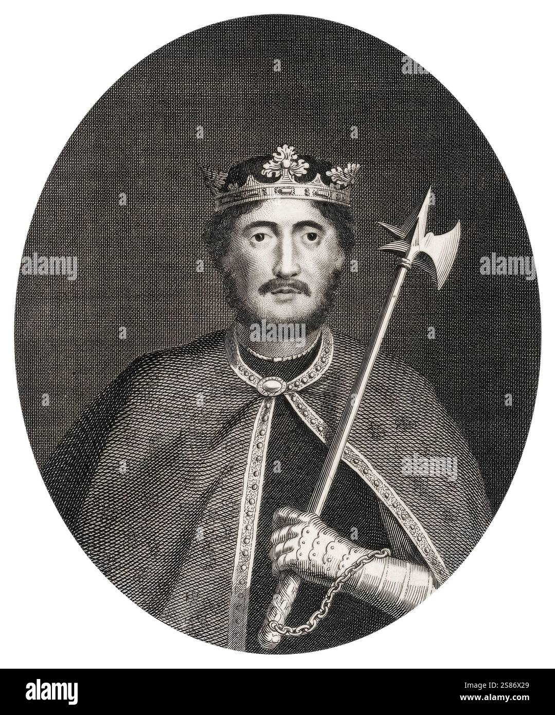 Richard cœur de Lion, Richard Ier d'Angleterre (1157-1199), roi d'Angleterre 1189-1199, portrait gravé par Isaac Taylor, 1775-1799 Banque D'Images