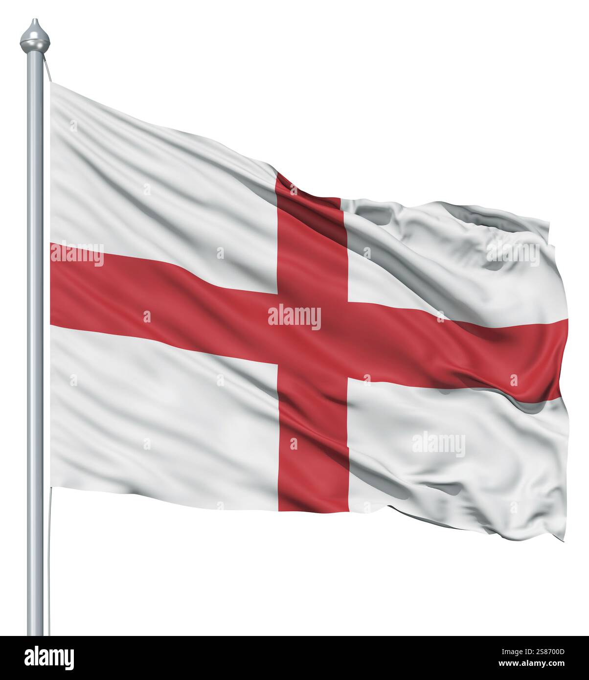 Drapeau 3d réaliste de l'Angleterre flottant dans le vent Banque D'Images