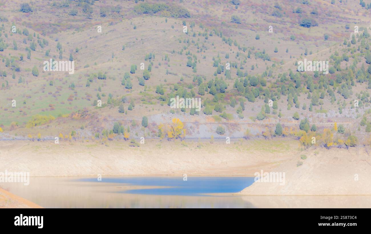 Barrage à Los Barrios de Luna, León, Espagne. Banque D'Images