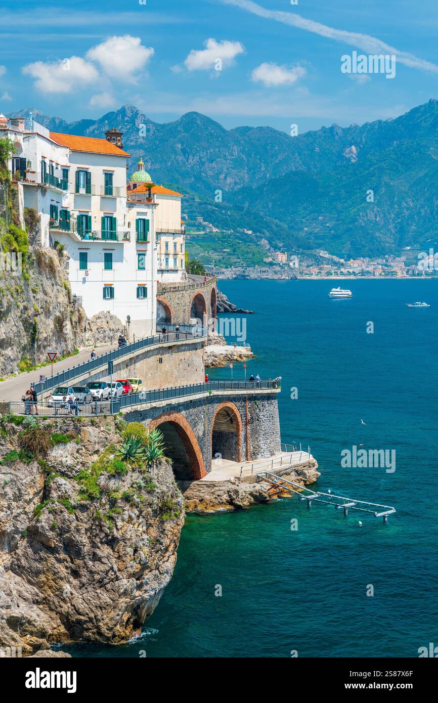 Atrani, Côte amalfitaine, Campanie, Italie, Europe. Banque D'Images