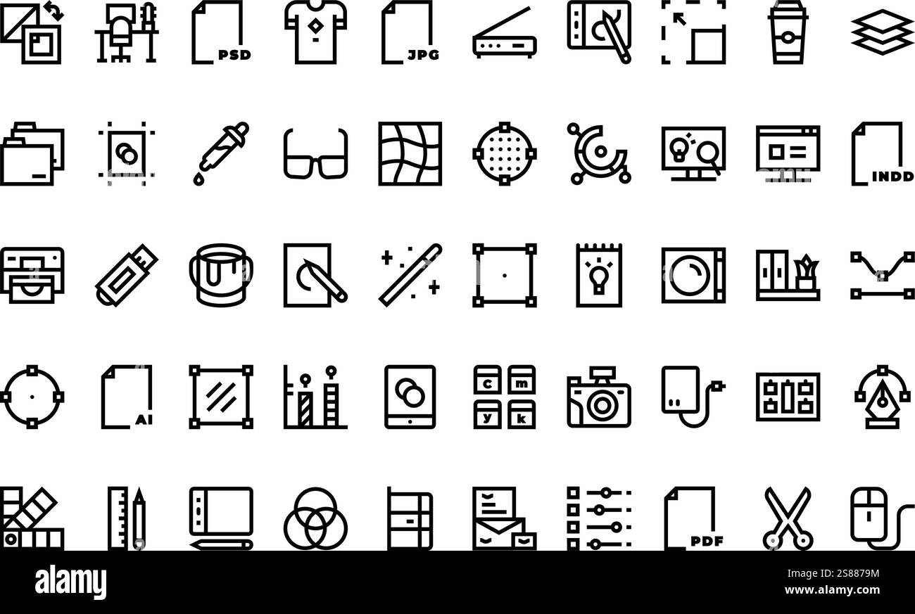Collection d'icônes vectorielles de haute qualité avec contour modifiable. Idéal pour les projets professionnels et créatifs Illustration de Vecteur