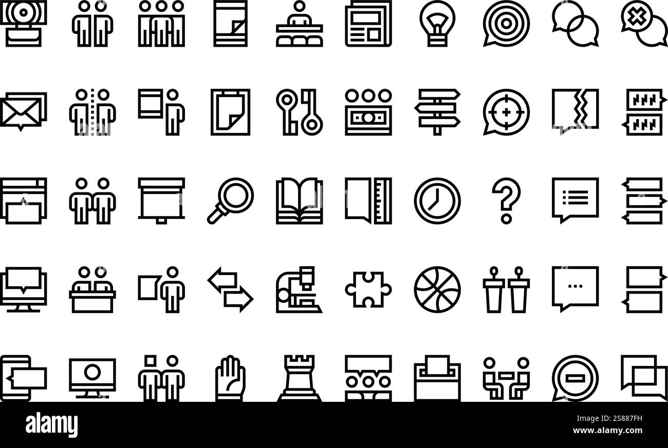 Collection d'icônes vectorielles de haute qualité avec contour modifiable. Idéal pour les projets professionnels et créatifs Illustration de Vecteur