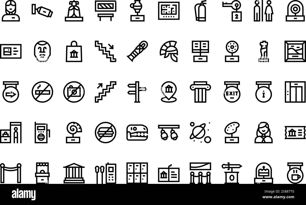 Collection d'icônes vectorielles de haute qualité avec contour modifiable. Idéal pour les projets professionnels et créatifs Illustration de Vecteur