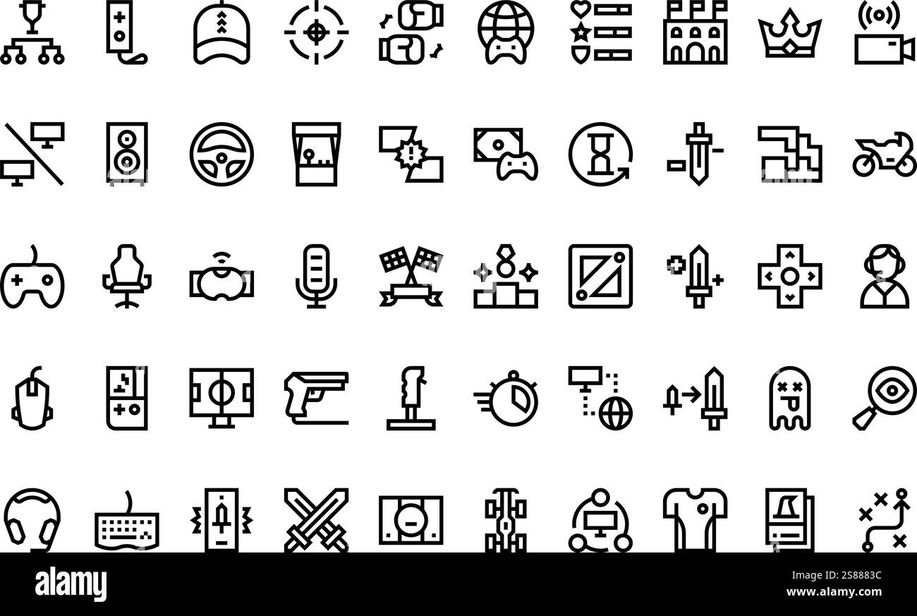 Collection d'icônes vectorielles de haute qualité avec contour modifiable. Idéal pour les projets professionnels et créatifs Illustration de Vecteur