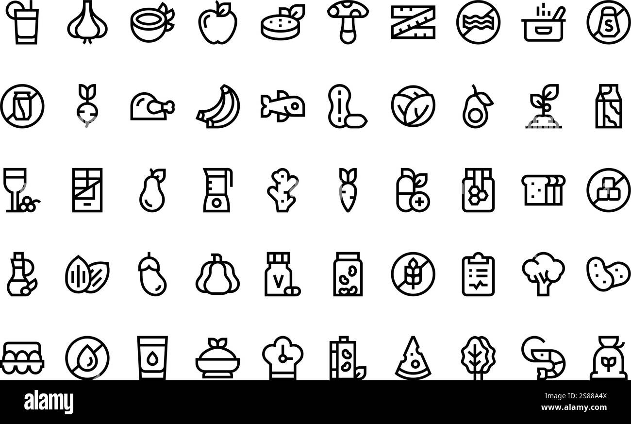 Collection d'icônes vectorielles de haute qualité avec contour modifiable. Idéal pour les projets professionnels et créatifs Illustration de Vecteur