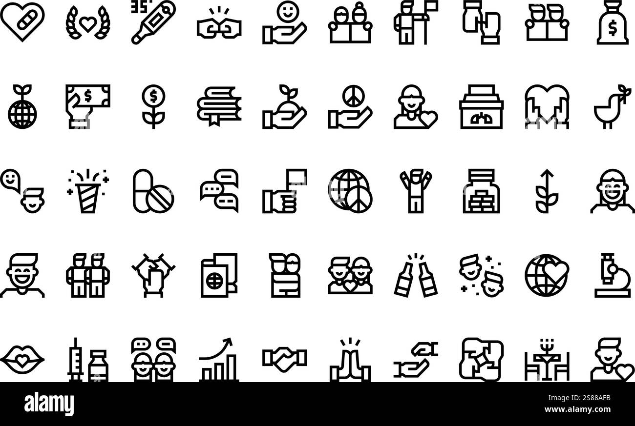 Collection d'icônes vectorielles de haute qualité avec contour modifiable. Idéal pour les projets professionnels et créatifs Illustration de Vecteur