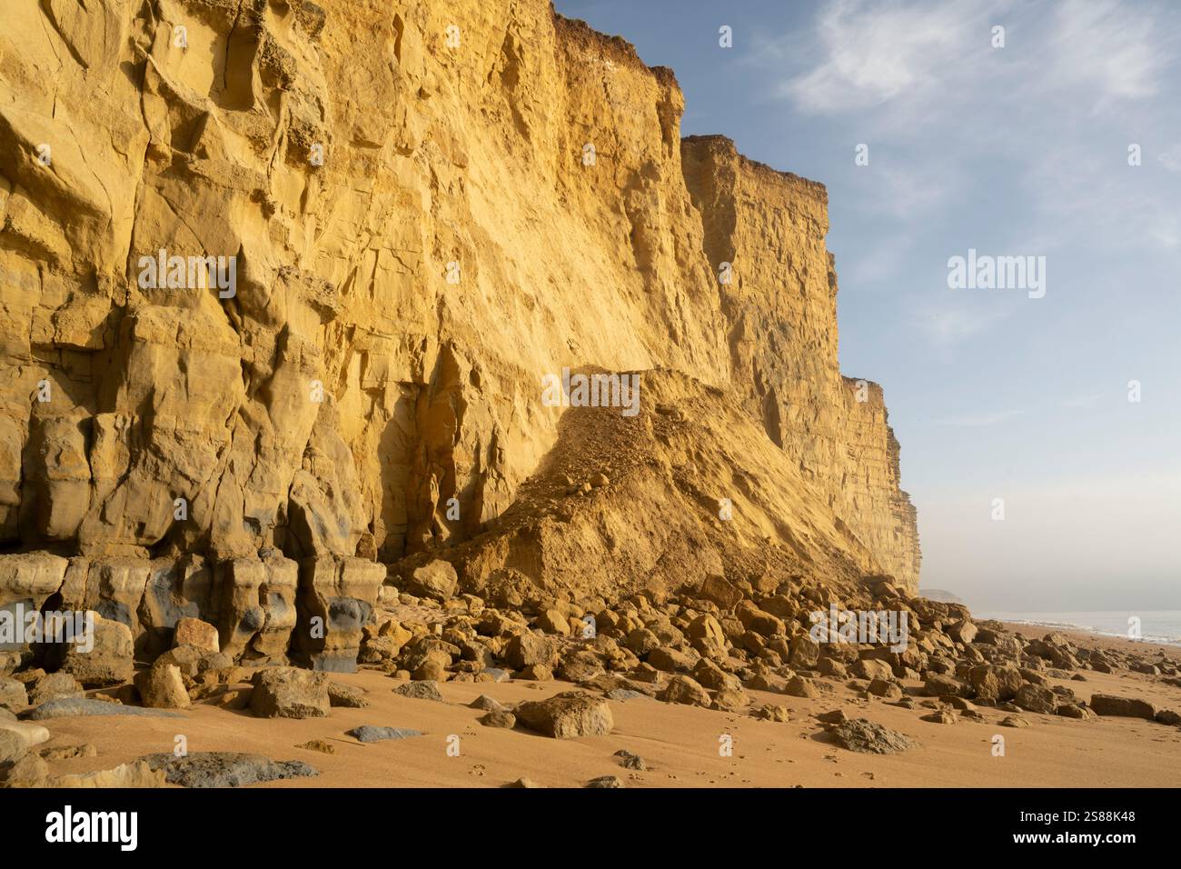Landslip West Bay, Dorset, Royaume-Uni. Décembre 2024 Banque D'Images