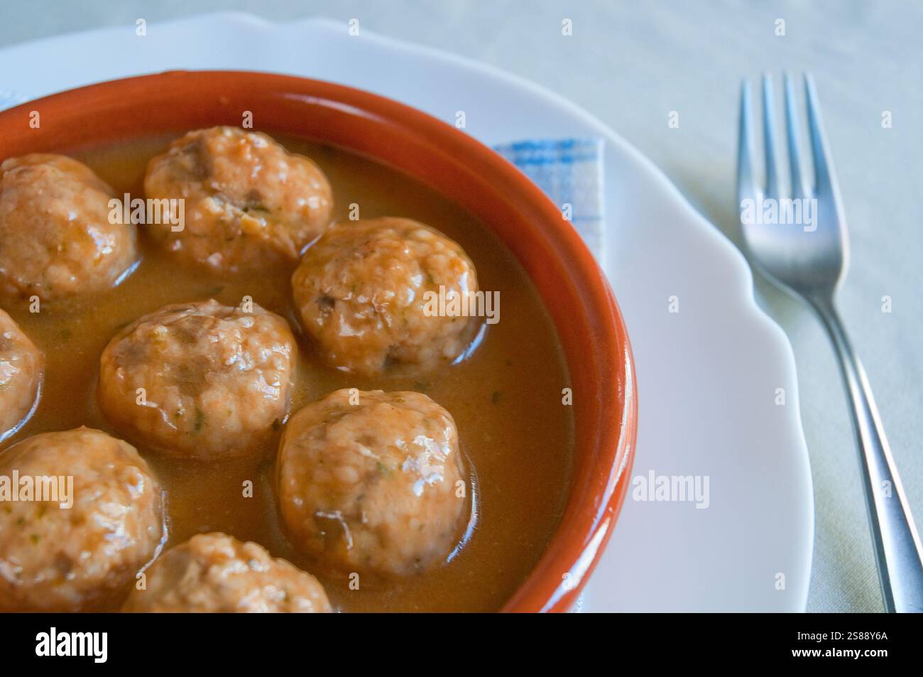 Boulettes de poulet. Voir de très près. Banque D'Images