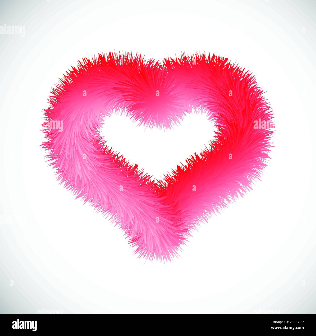 Coeur rouge avec effet fourrure. Symbole de l'amour. Illustration vectorielle. Illustration de Vecteur