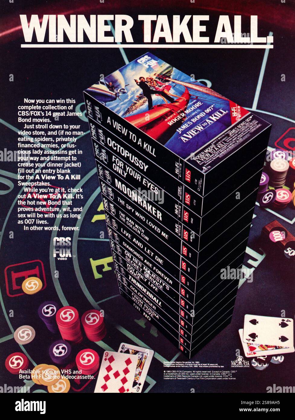 Publicité du magazine vintage « Playboy », numéro de décembre 1985, États-Unis Banque D'Images