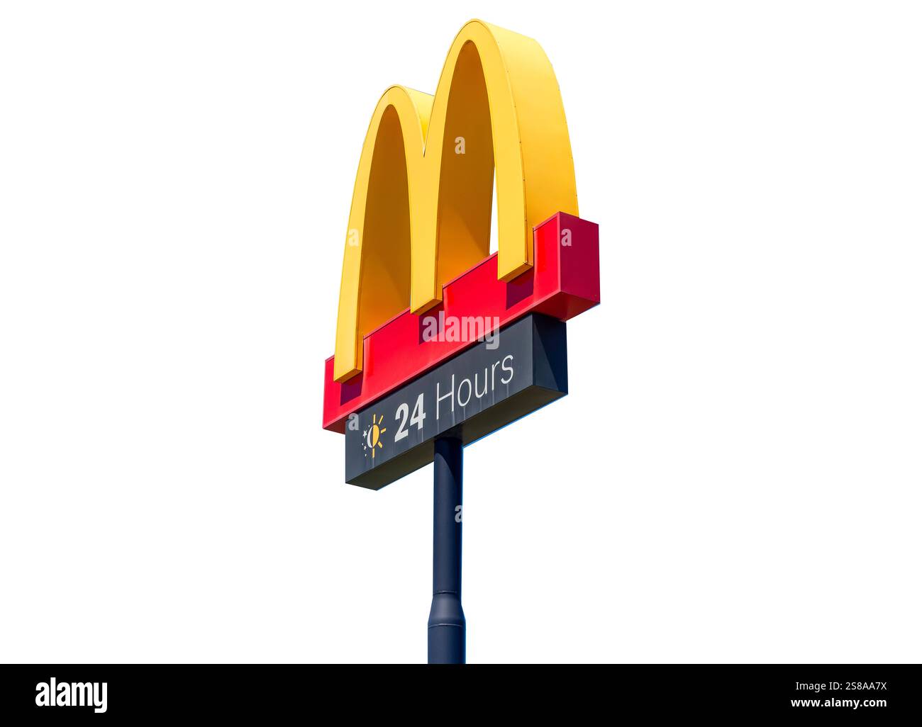 McDonald's Restaurant Sign, main North Road, Ravenswood, Waimakariri District, Canterbury Region, île du Sud, Nouvelle-Zélande Banque D'Images