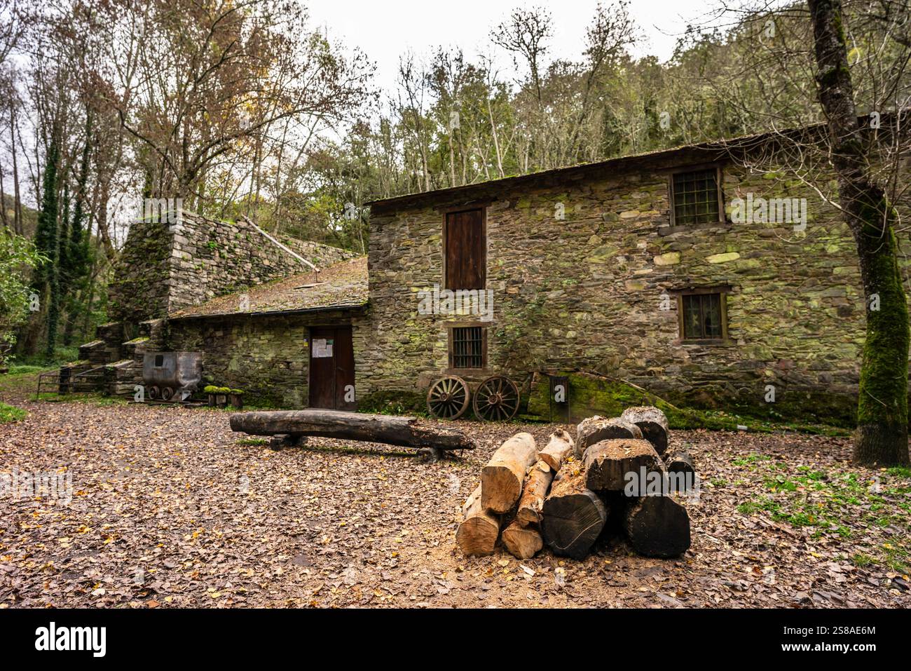 Forge médiévale de Compludo, vallée de Compludo, Ponferrada, région de Bierzo, Castille-et-Léon, Espagne. Banque D'Images